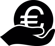 Big Euro Coin On Hand Sketch Style Svg Vector, Free Vectors File
